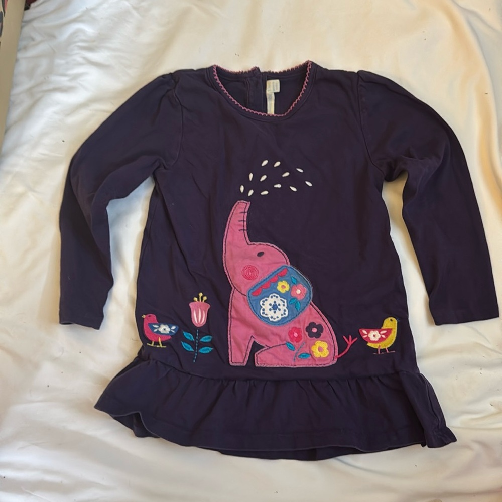 Size 4-5years JoJo Mama Bebe Navy Cotton Knit Dress